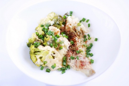 Dorsz w sosie brokułowym